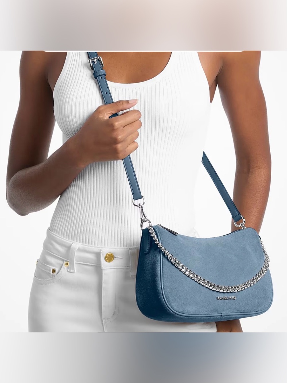 Michael Kors - Carmela - Medium Suede Convertible Crossbody Bag